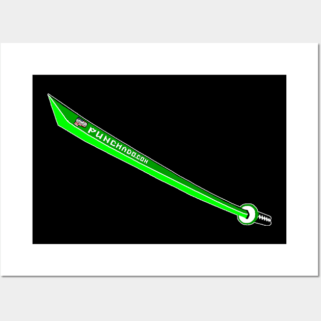 Katana with Blank Text, v. Code Green Lime Wall Art by punchado